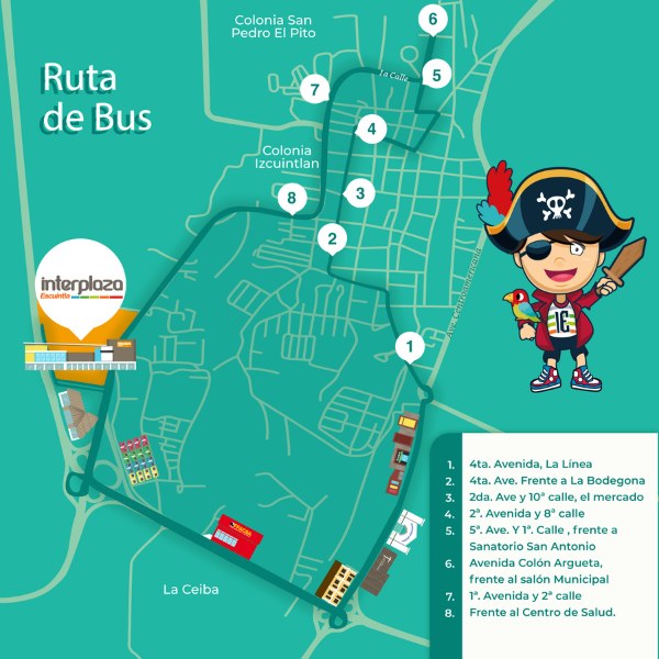 Mapa de la ruta del Bus Fascinante